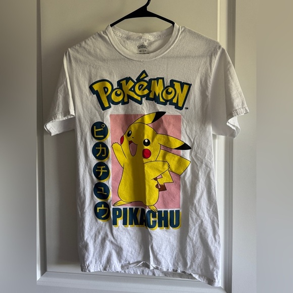 Pokemon Pikachu White Tee with Yellow and Pink Accents - Picture 3 of 9